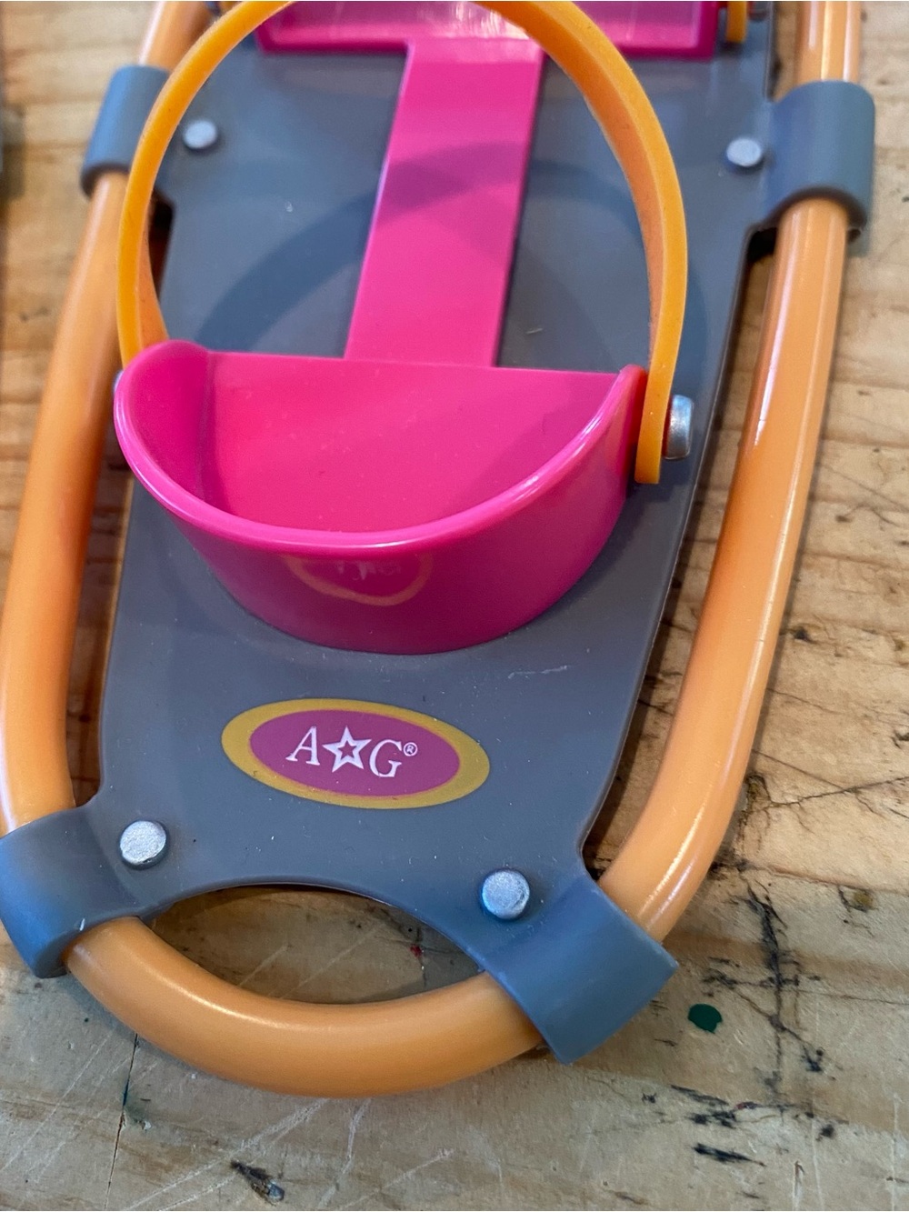 American Girl Doll Snowshoes Orange Pink Chrissa Winter Gear - Picture 4 of 5